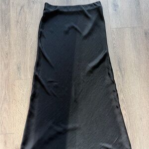 Zara Black Silk Maxi Skirt